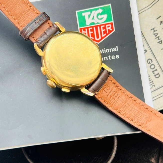 TAG HEUER trăng sao - bản kỷ niệm 125 năm - Vàng khối 18k - đáy cậy nắp - mặt trắng men 2