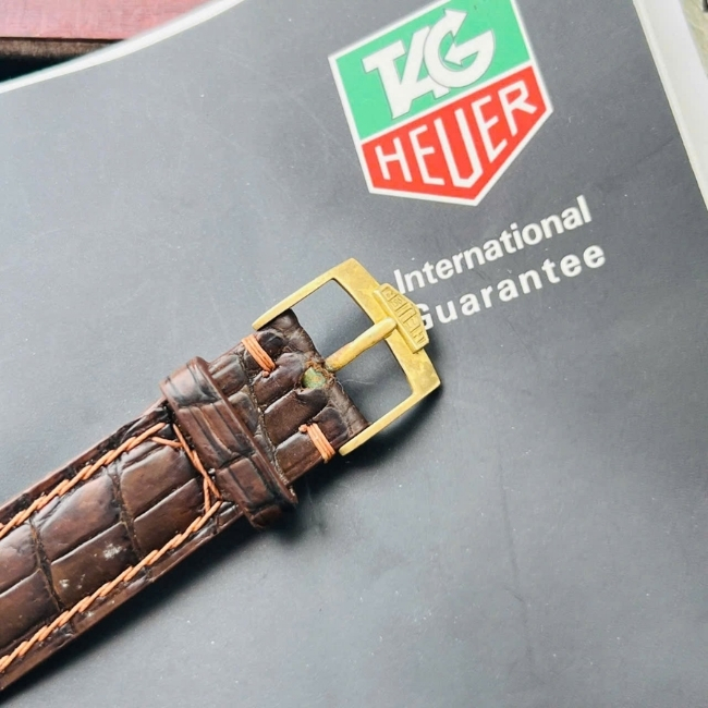 TAG HEUER trăng sao - bản kỷ niệm 125 năm - Vàng khối 18k - đáy cậy nắp - mặt trắng men 7
