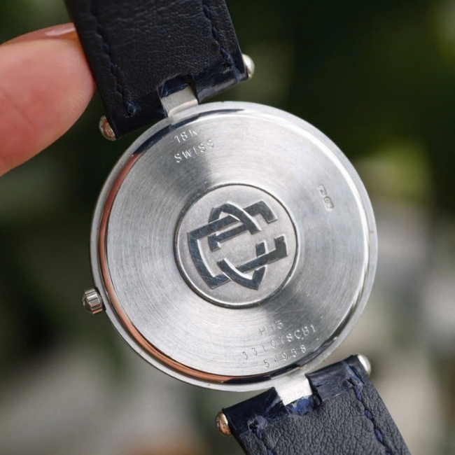 Van Cleef & Arpels HH3 Vàng trắng 18k - đính kim cương và đá sapphire xanh zin hãng 6