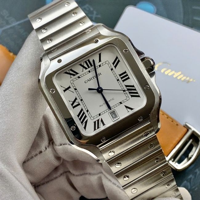 Cartier Santos Large Model WSSA0018 mặt trắng size 39x47mm Automatic 5