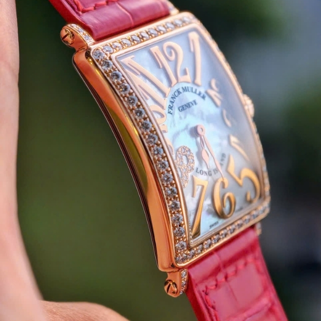 Franck Muller Long Island Quartz Diamond 18k Rose Gold - cọc số 8 đính full kim cương 1
