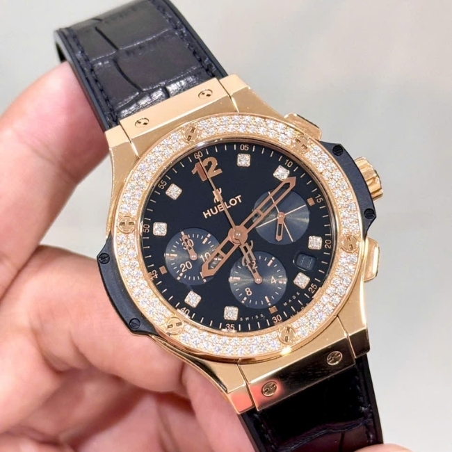 Hublot Big Bang Black 341.PX.1280.VR.1104 Shiny 41mm 18k Diamond 5