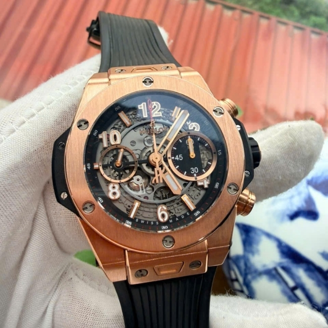 Hublot Big Bang Unico Skeleton king gold 18k 42mm - dây cao su 1