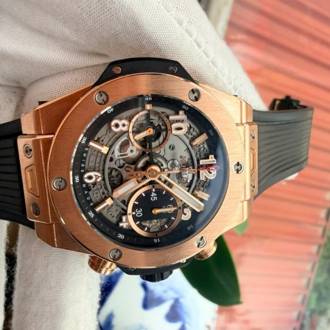 Hublot Big Bang Unico Skeleton king gold 18k 42mm - dây cao su 3