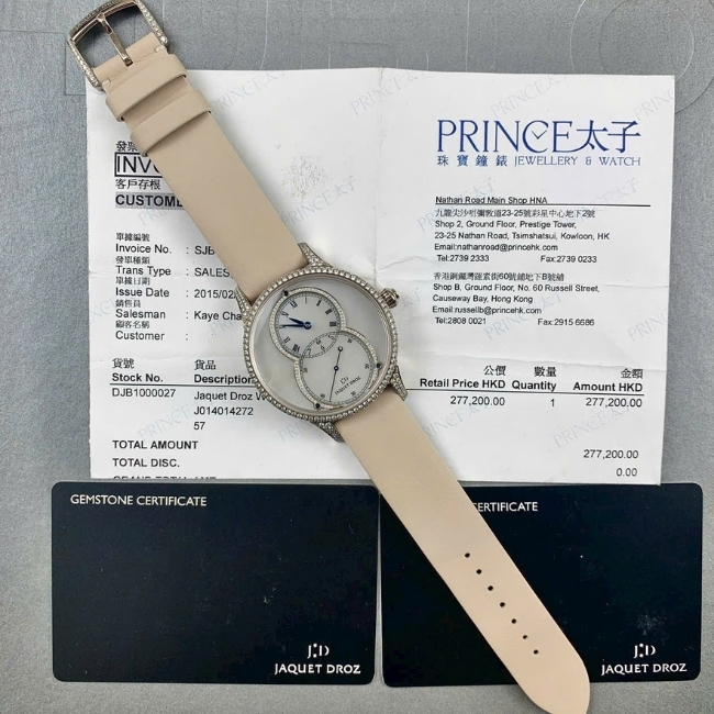 Jaquet Droz Grande Seconde Mother of Pearl J014014272 Diamond 18k MOP 39mm 6
