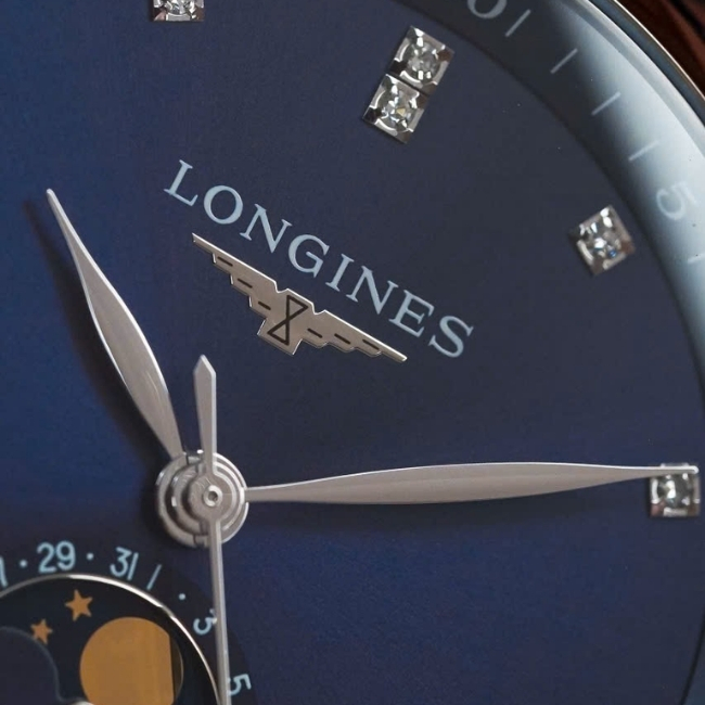 LONGINES MASTER trăng sao - cọc số kim cương L29094970 Blue 40mm 2