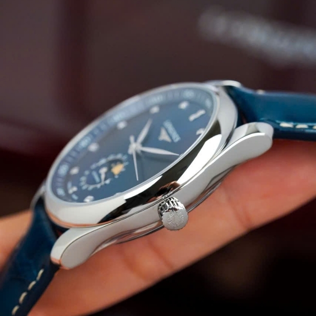 LONGINES MASTER trăng sao - cọc số kim cương L29094970 Blue 40mm 5