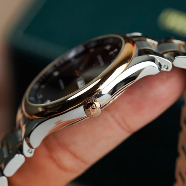 Longines Master 2 lịch 38.5mm - Demi hồng 18k - cọc số kim cương Automatic 4