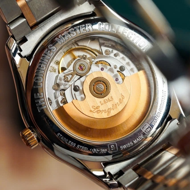 Longines Master 2 lịch 38.5mm - Demi hồng 18k - cọc số kim cương Automatic 5