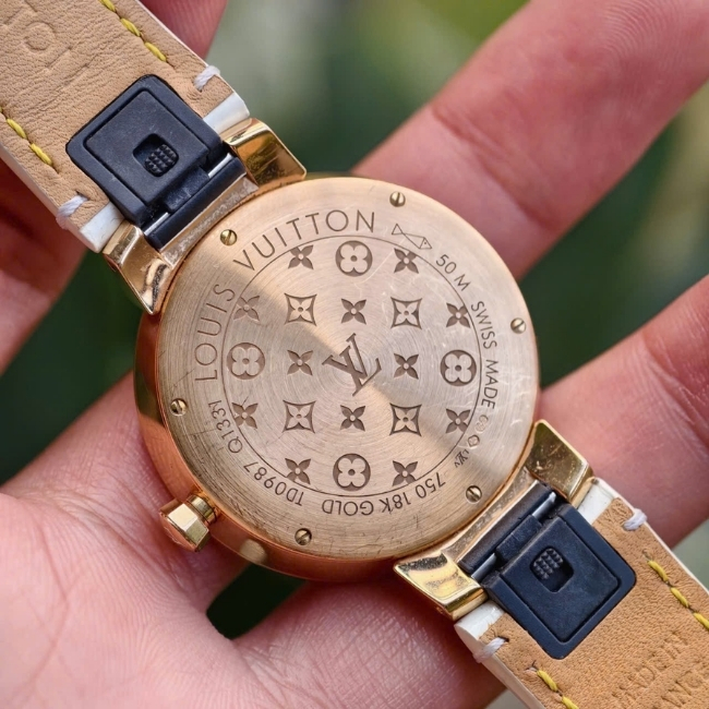 Louis Vuitton Tambour Monogram Automatic Q13310 Vàng hồng 18k - Đính Kim cương 6