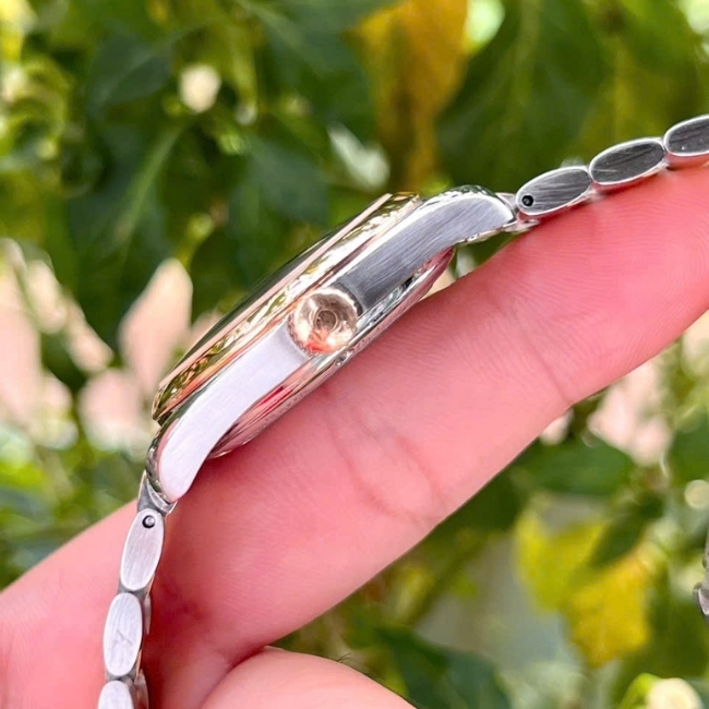 Omega Aqua Terra 150M Coaxial 36.2mm Demi vàng 18k dây kim loại 5