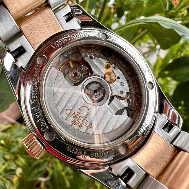 Omega Aqua Terra 150M Coaxial 36.2mm Demi vàng 18k dây kim loại 6