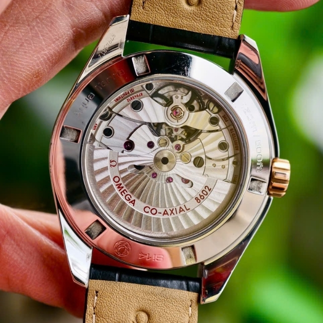Omega Aqua Terra Daydate Bezel 18k - bản dây da - 41.5mm - Mặt số đen - Máy 8602 6