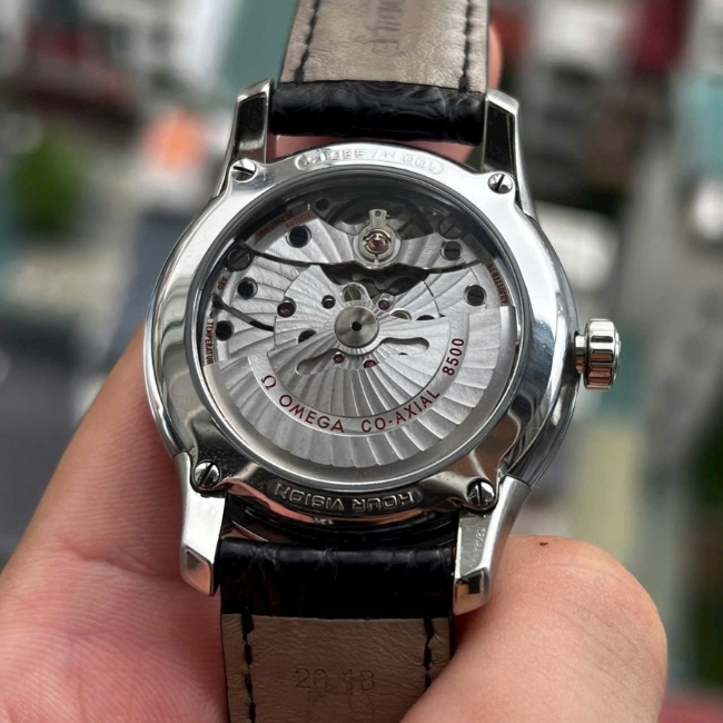 Omega De Ville Hour vision - mặt đen - Vỏ Shaphire trong suốt - 41mm 5