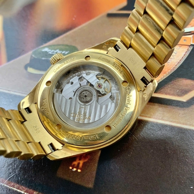Omega Seamaster Aqua Terra - dây vỏ vàng đúc 18k - mặt đen 39.2mm 2103.50.00 Coaxial 4