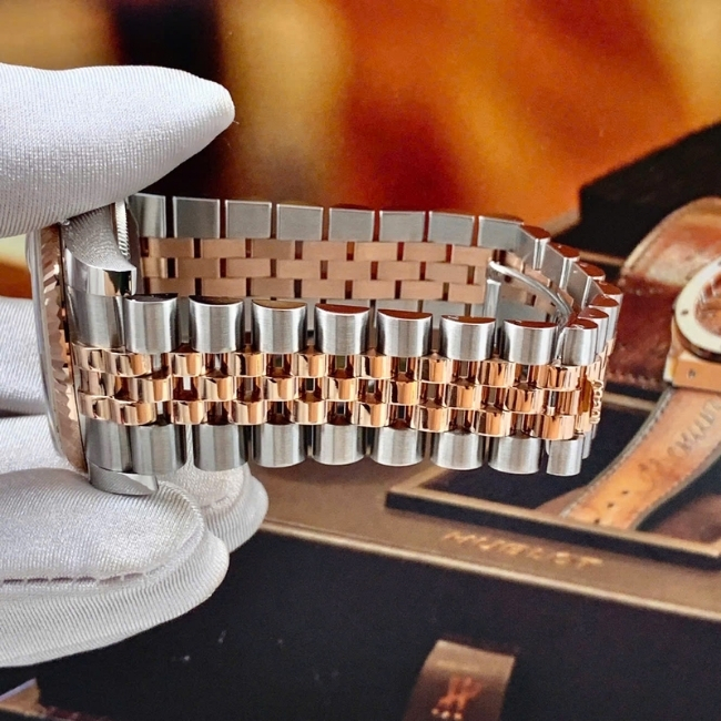 Rolex 116231 vi tính đen cọc hạt 36mm - demi vàng hồng 18k - Dây Jubilee 2