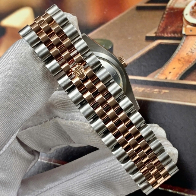 Rolex 116231 vi tính đen cọc hạt 36mm - demi vàng hồng 18k - Dây Jubilee 3