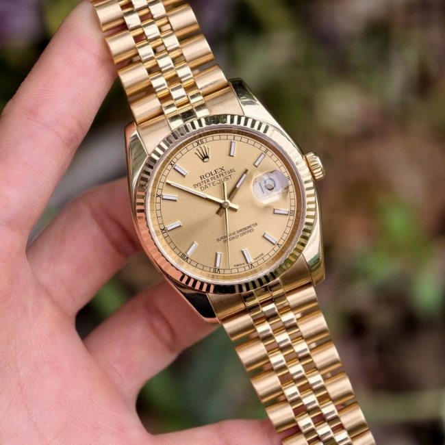 Rolex DateJust 116238 Vàng đúc 18k Champagne Index Dial 1