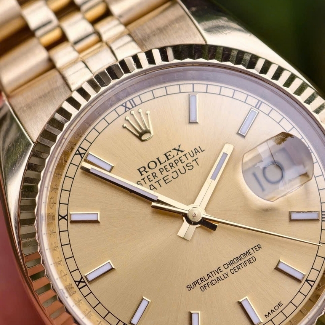 Rolex DateJust 116238 Vàng đúc 18k Champagne Index Dial 11