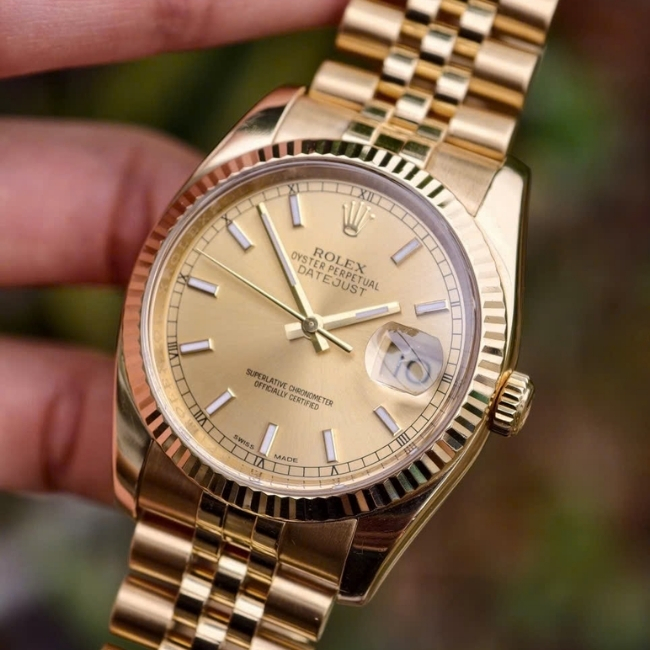 Rolex DateJust 116238 Vàng đúc 18k Champagne Index Dial 12