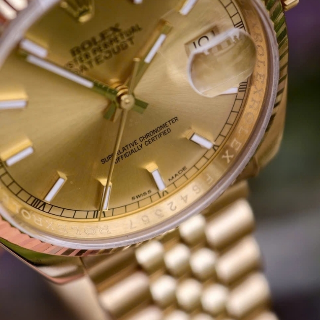 Rolex DateJust 116238 Vàng đúc 18k Champagne Index Dial 2