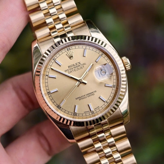 Rolex DateJust 116238 Vàng đúc 18k Champagne Index Dial 3
