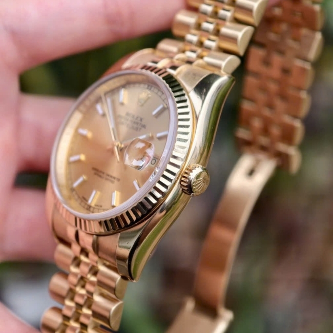 Rolex DateJust 116238 Vàng đúc 18k Champagne Index Dial 6