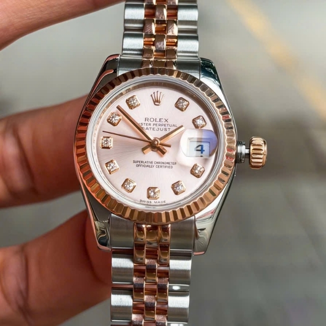 Rolex DateJust 179171 Mặt sundust 26mm - cọc số Diamond - Demi vàng 18k 1