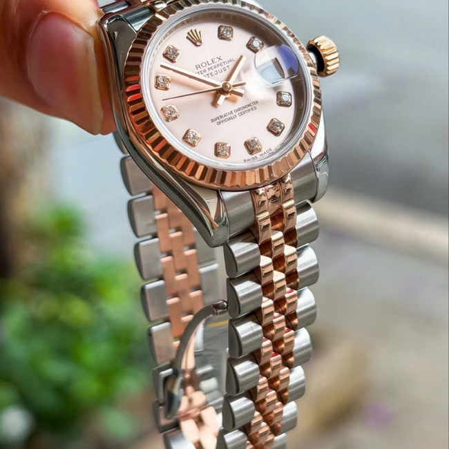 Rolex DateJust 179171 Mặt sundust 26mm - cọc số Diamond - Demi vàng 18k 2