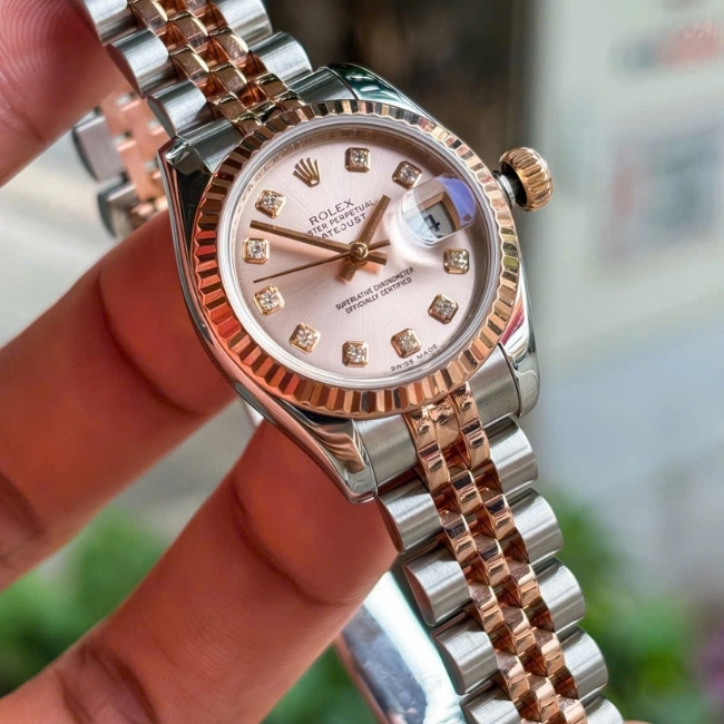 Rolex DateJust 179171 Mặt sundust 26mm - cọc số Diamond - Demi vàng 18k 3