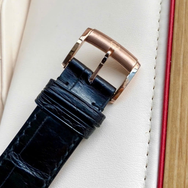 Baume & Mercier Clifton Vàng đúc 18k 39mm - Cọc số kim cương - mặt trắng dây da 4