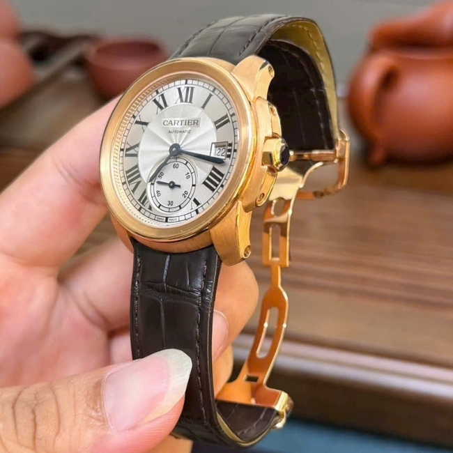 Cartier Clé de Cartier Vàng khối 18k 38mm - mặt trắng kim rốn 5