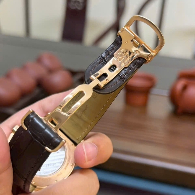 Cartier Clé de Cartier Vàng khối 18k 38mm - mặt trắng kim rốn 6