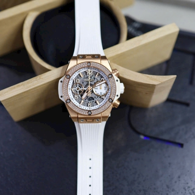 Hublot Big Bang 441.OE.2010.RW.1104 Unico 42mm 18k Diamond - Skeleton Dial trắng 3