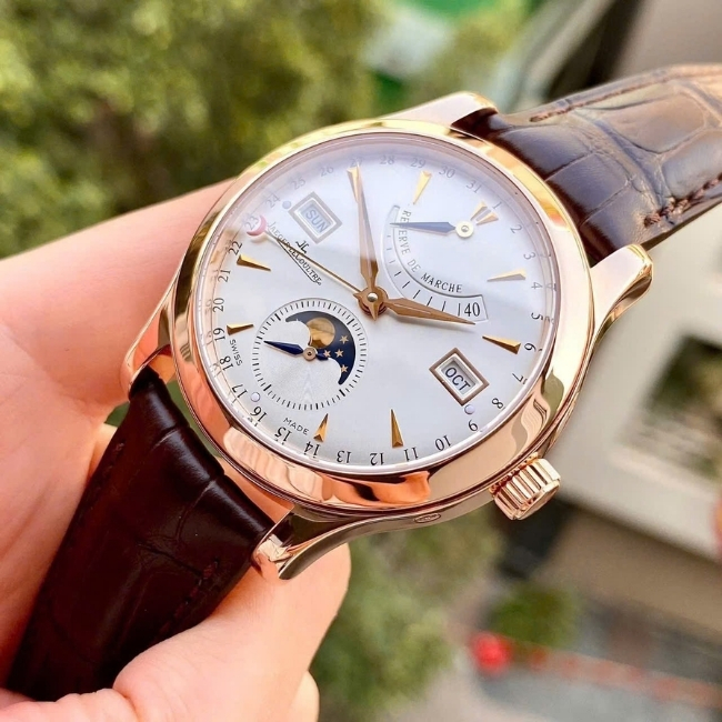 JLC Master Calendar lịch tuần trăng - Vàng đúc 18k 40.5mm - kim xăng báo cót - Dial trắng 4