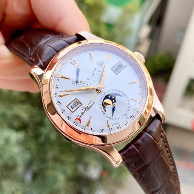JLC Master Calendar lịch tuần trăng - Vàng đúc 18k 40.5mm - kim xăng báo cót - Dial trắng 5