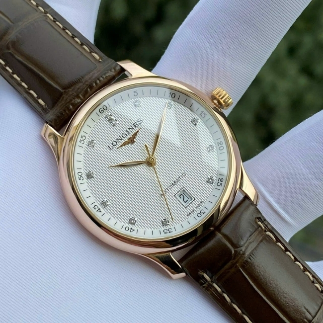 Longines Master Diamond 18k Au750 Mặt số đính 12 viên kim cương - Vàng đúc 38.5mm 4