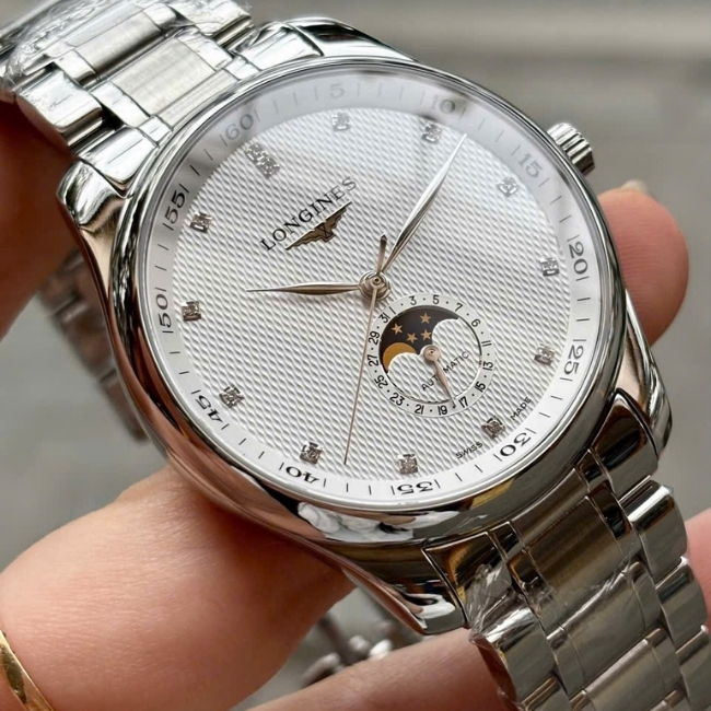 Longines Master trăng sao - Cọc kim - Mặt trắng Automatic 42mm 2