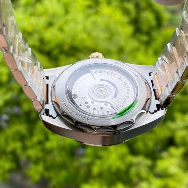 Omega Aqua Terra Dial xám mã não vân sóng lượn - Demi đúc 18k 38mm - Auto 8800 3