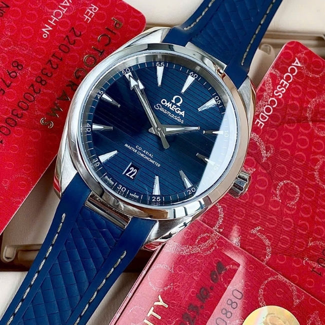 Omega Aqua Terra Master Chronometer 38mm - mặt xanh dương - vân kẻ ngang 5