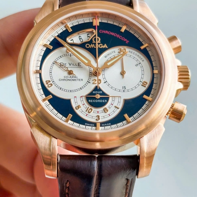 Omega Chronoscope 18k Rose Gold 41mm Caliber 3313 Column wheel - khoá gập đúc 18k 1