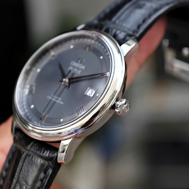 Omega De Ville Prestige 424.13.40.20.06.001 - mặt xám trải tia 39.5mm Coaxial 5