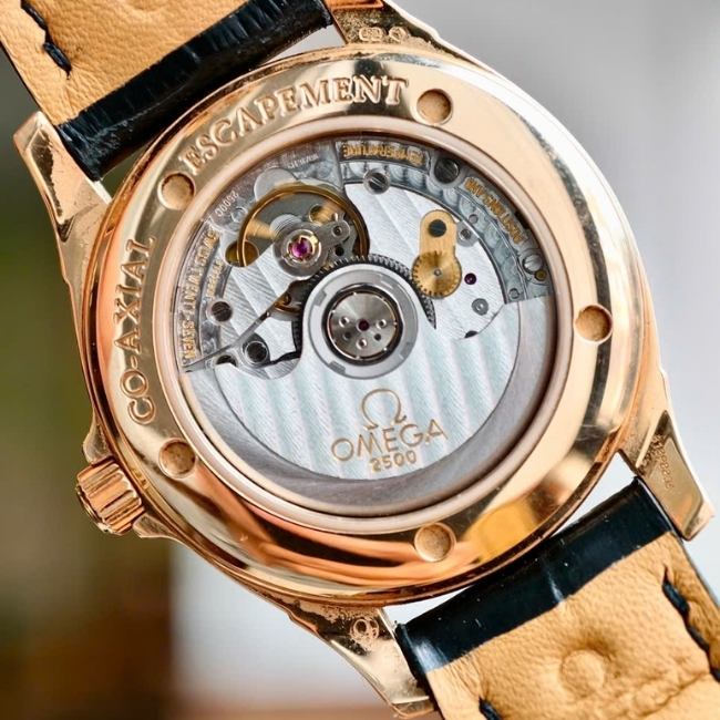 Omega DeVille Co-Axial Chronometer Vàng đúc 18k Rose Gold 38mm - mặt trắng dây da 6