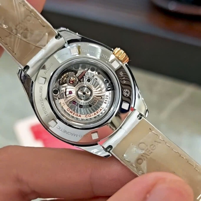 Omega Lady Niềng Vàng 18k Full Kim Cương Khảm Trai MOP 34mm Auto 8520 2