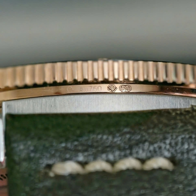 Omega Seamaster 300 41mm - Black bezel CeraGold 18k Master Chronometer bản dây da 6