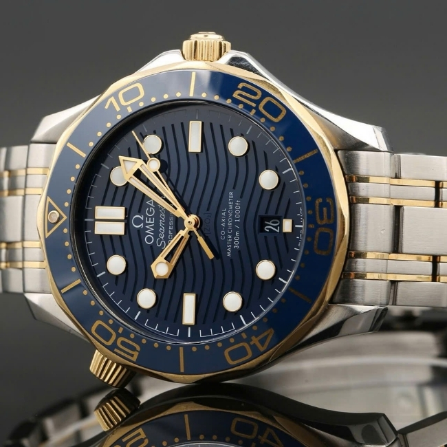 Omega Seamaster Diver 300M 210.20.42.20.03.001 42mm Bezel 18k xanh blue 3