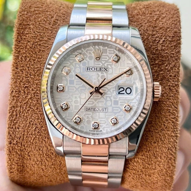 Rolex 116231 Vi tính trắng - 36mm - Serial random - Demi hồng 18k Diamond 1