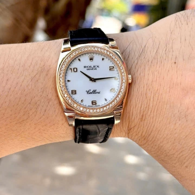 Rolex 5330 Cellini Vàng đúc 18K - Mặt men trắng - Niềng kim zin hãng - Máy cót tay - 36mm 1