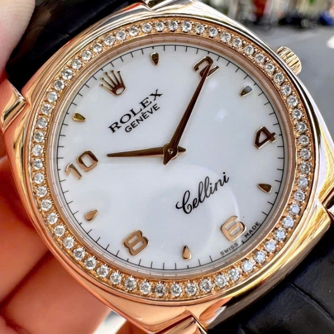 Rolex 5330 Cellini Vàng đúc 18K - Mặt men trắng - Niềng kim zin hãng - Máy cót tay - 36mm 6