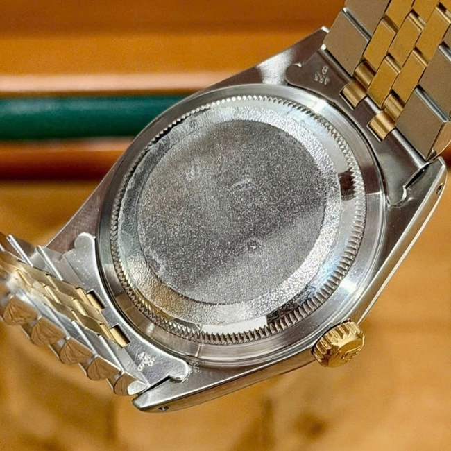 Rolex Date just 5 số 16233 Diamond Champagne Dial – dây Jubilee 36mm Demi 18k 4